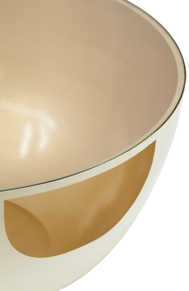 Doma Cream / Gold Coffee Table   Contemporary   Coffee Tables   by Meridian Furniture  Houzz