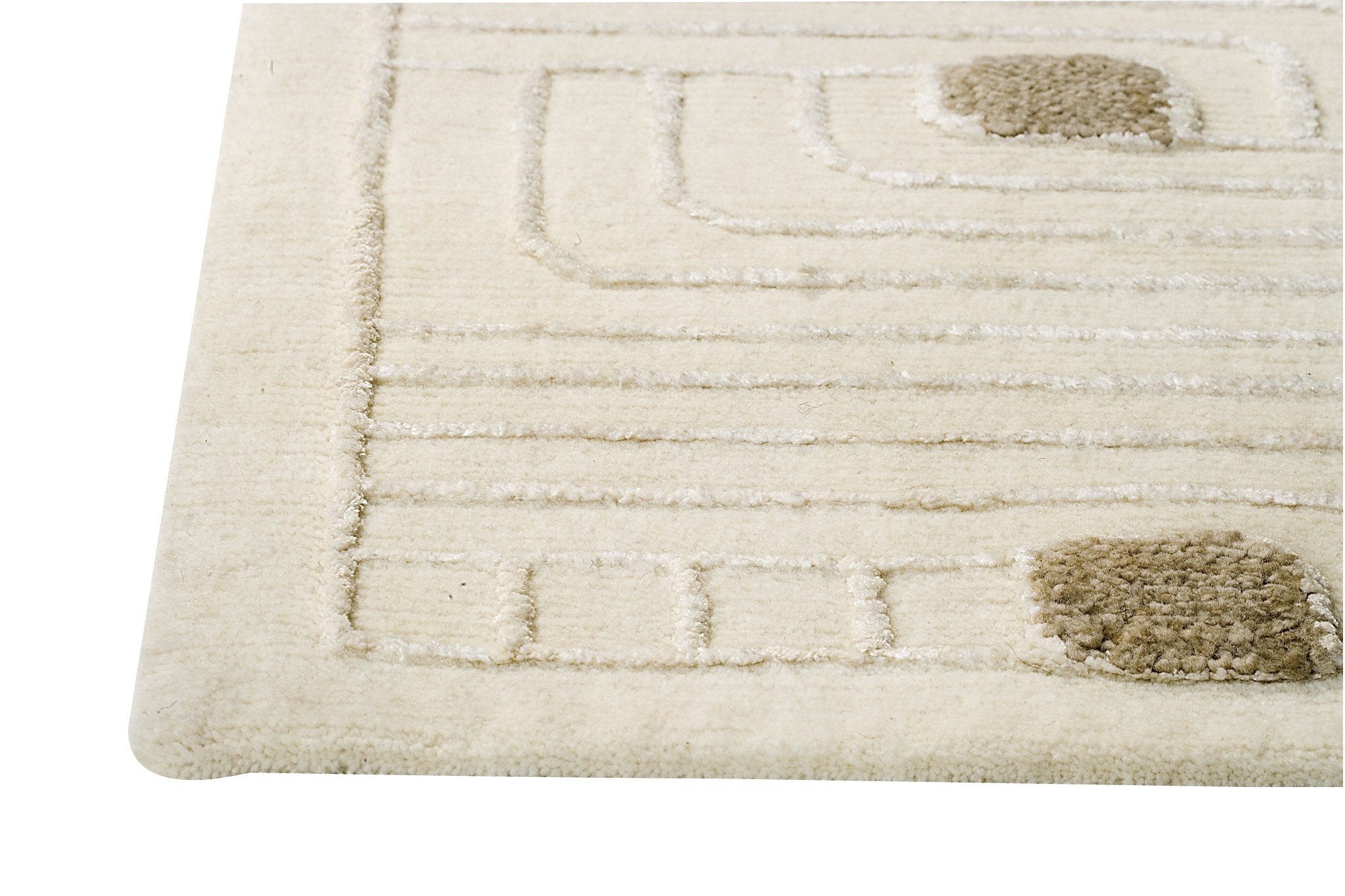 Verona Collection Hand Woven Wool and Viscose Area Rug in White