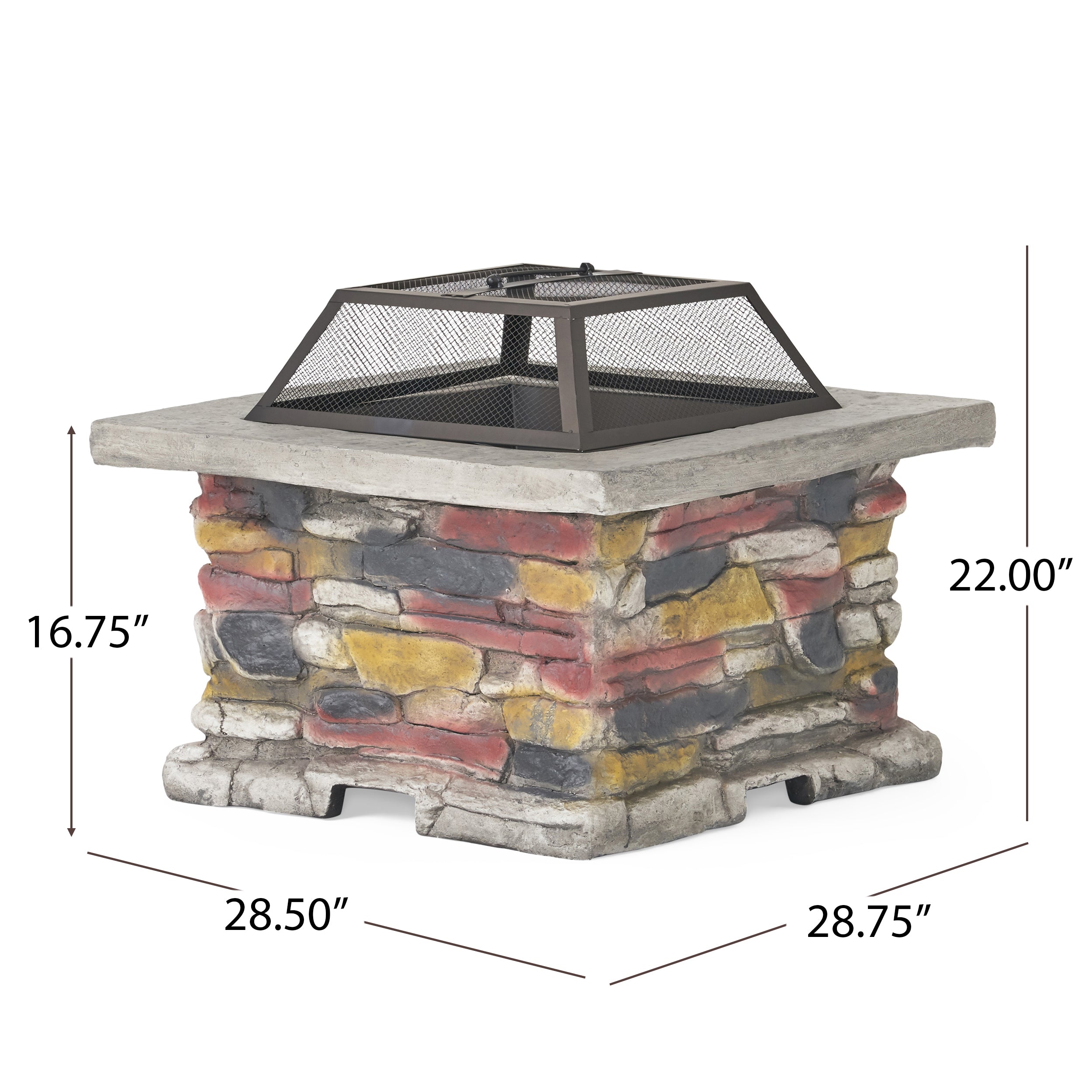 Tundra Square Natural Stone Finish Fire Pit