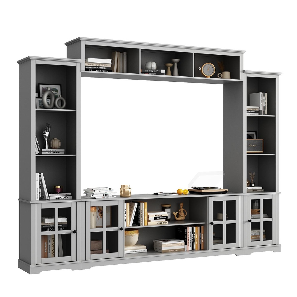 Wall Unit Entertainment Center Bookshelves TV Stand Display End Tables