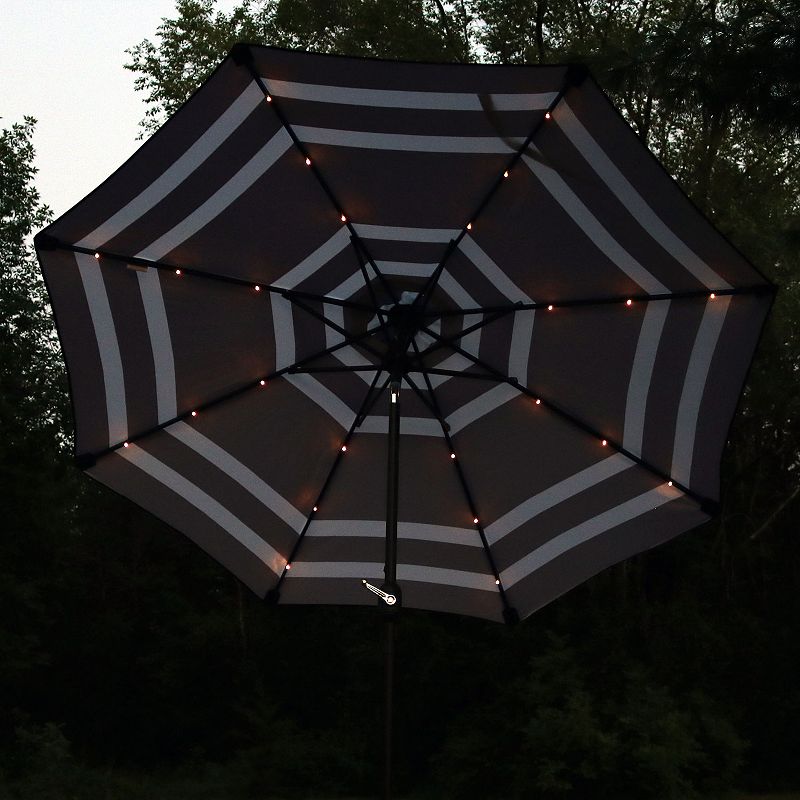 Sunnydaze 9' Solar Patio Umbrella With Tilt And Crank