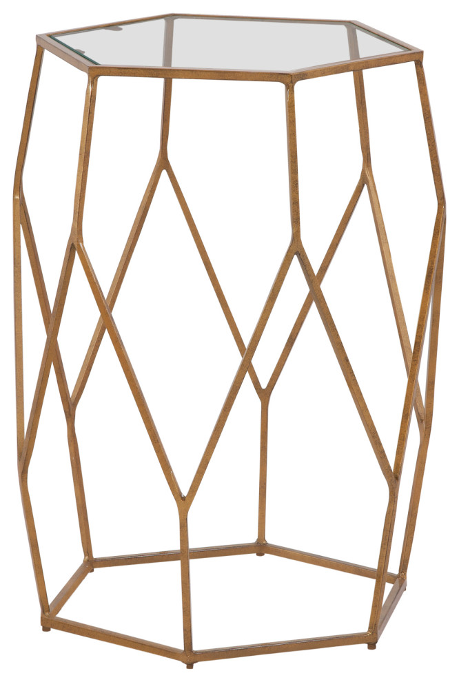 Roxy Hexagonal Chairside End Table   Contemporary   Side Tables And End Tables   by Steve Silver  Houzz