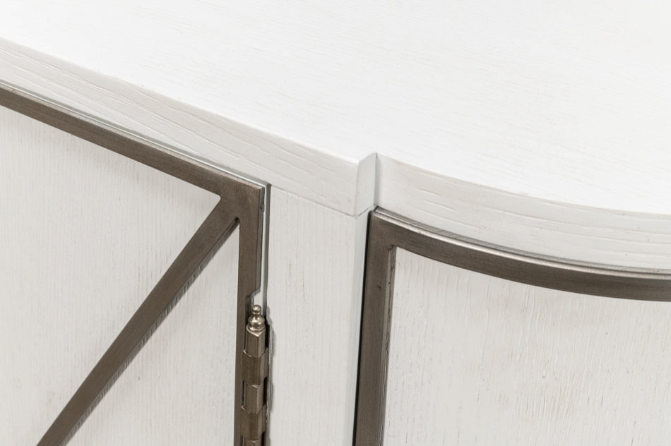 Asia Demilune Console Accent Cabinet Working White   Transitional   Console Tables   by Sideboards and Things  Houzz