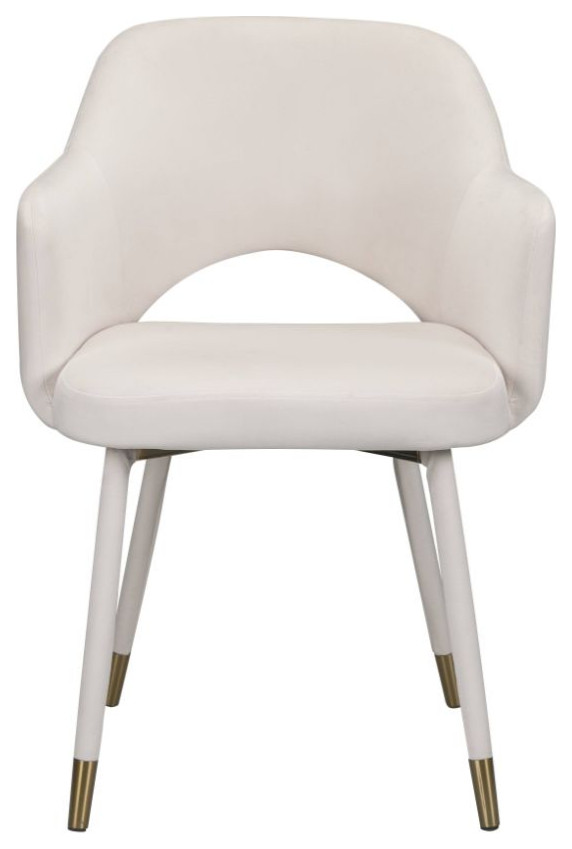 Acme Applewood Accent Chair Cream Velvet and Gold   Midcentury   Armchairs And Accent Chairs   by AMOC  Houzz