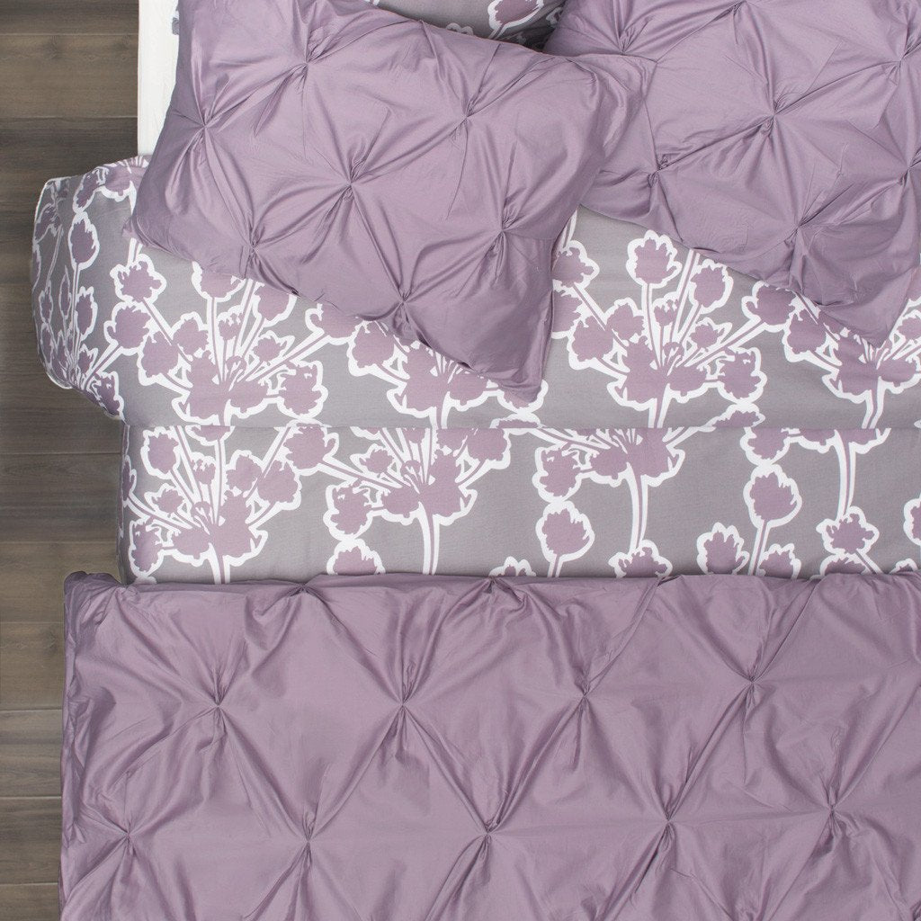 Lilac Valencia Pintuck Duvet Cover