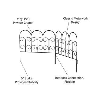 Pure Garden 16 in. Metal Decorative Iris Garden Fencing (Set of 5) HW155058