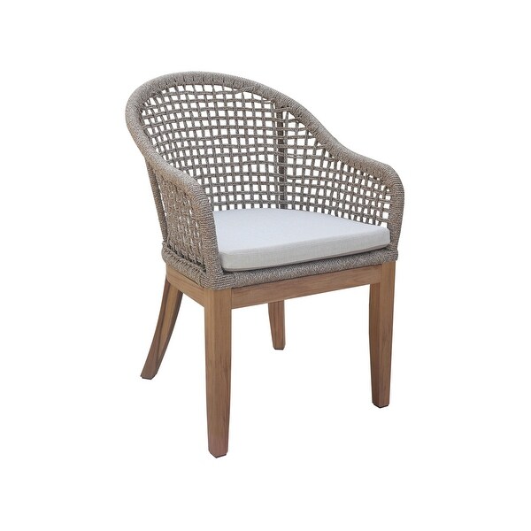 Set of Two Outdoor Teak Patio Dining Chair with Cushions