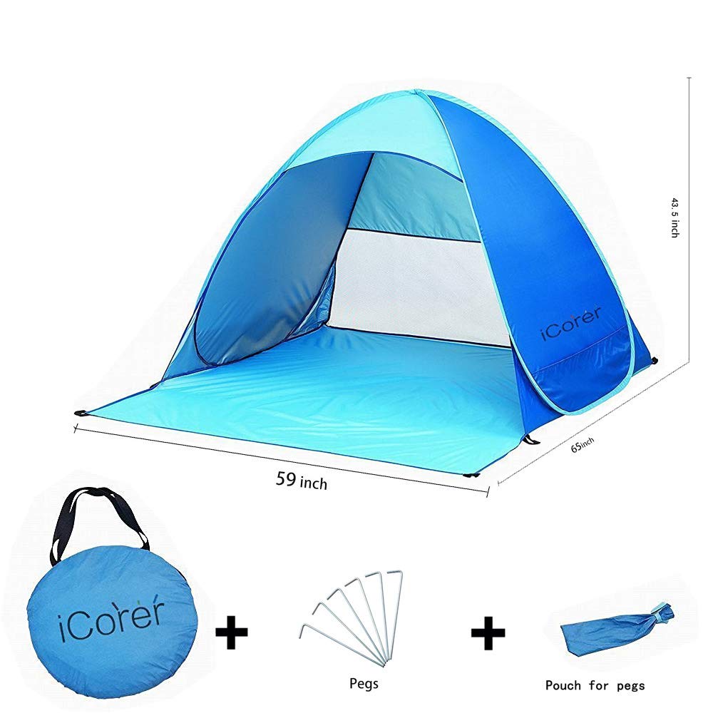 iCorer Pop Up Beach Tent Cabana Sun Shelter