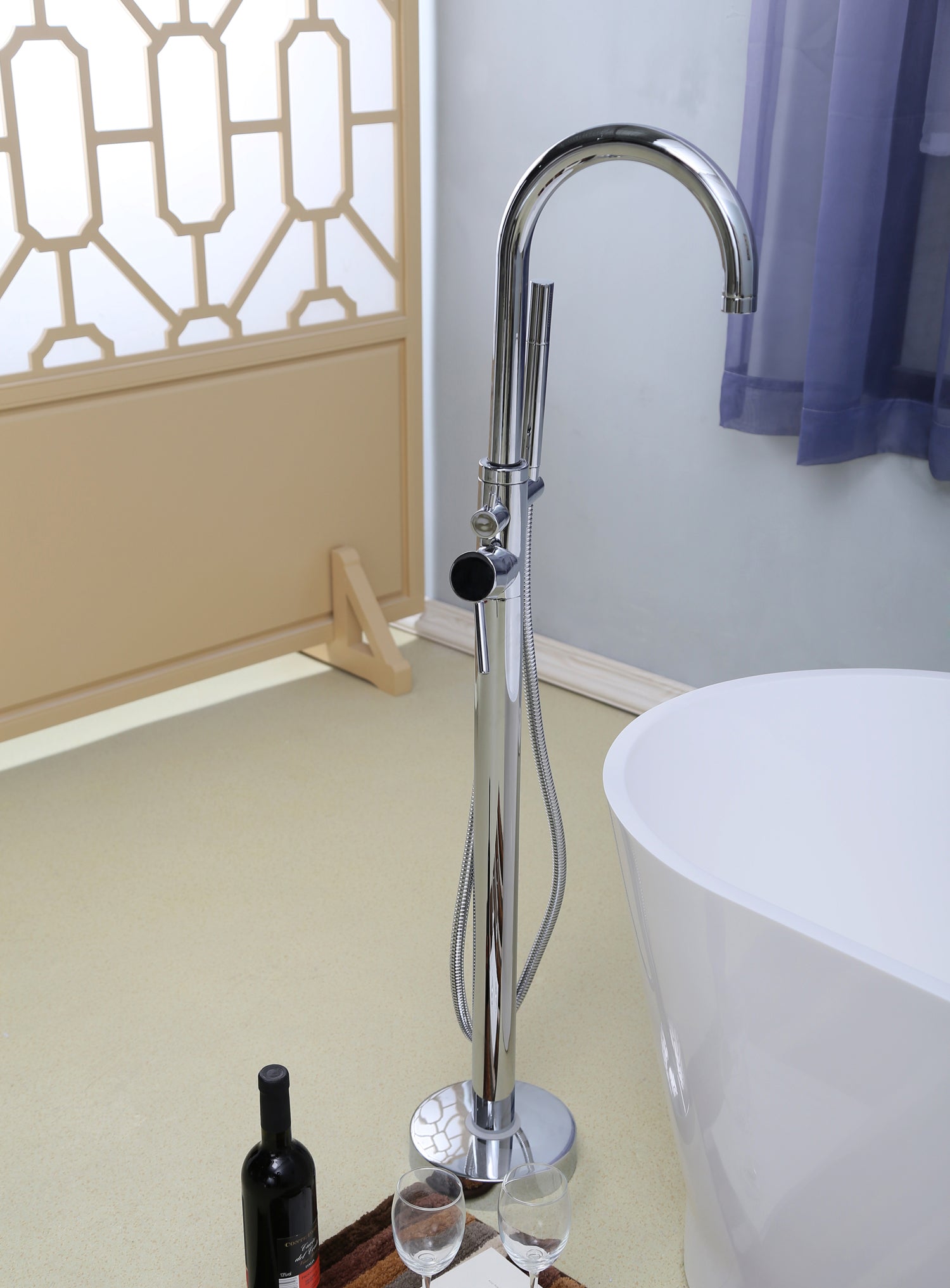 Elora Freestanding Tub Filler with Handshower