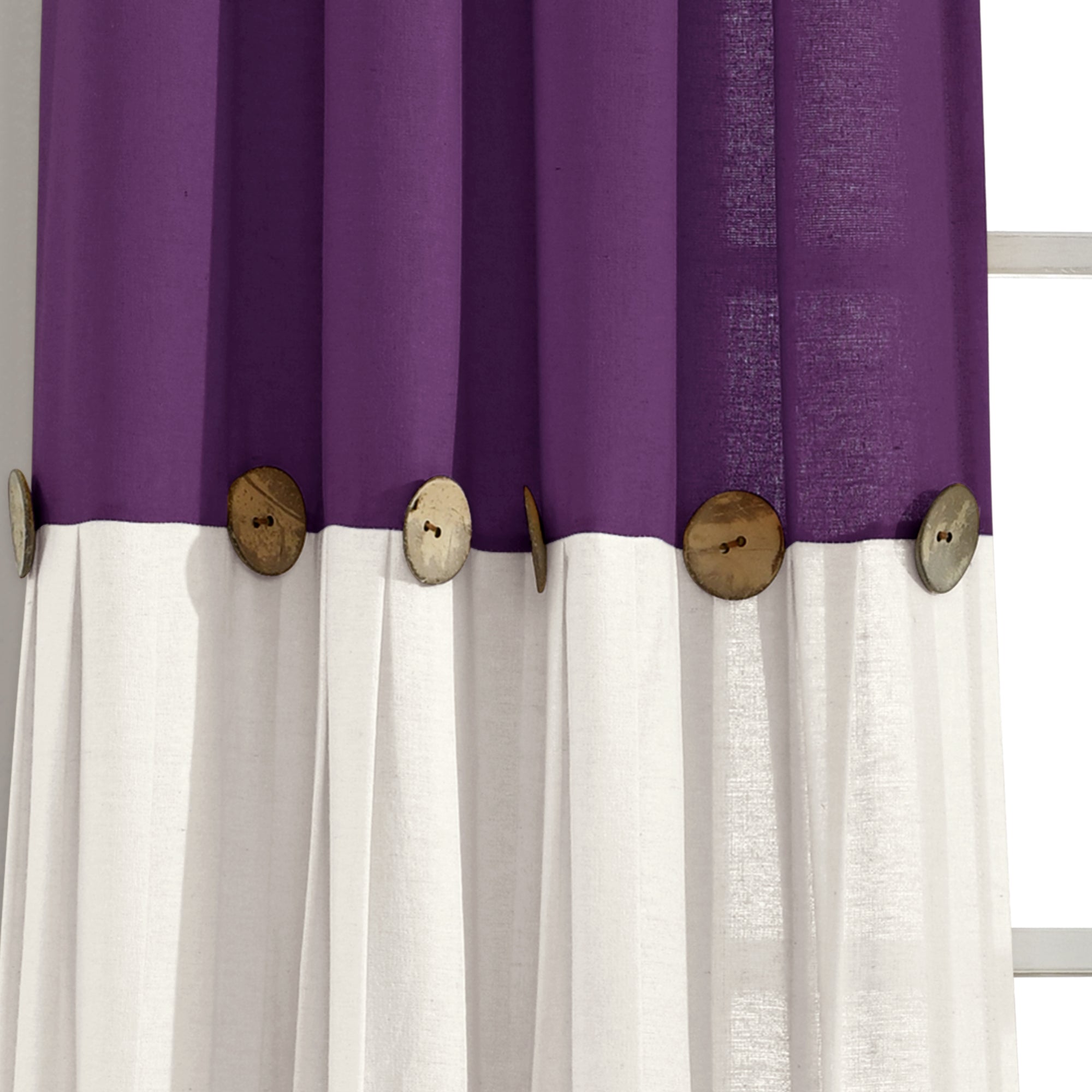 Linen Button Window Curtain Panel