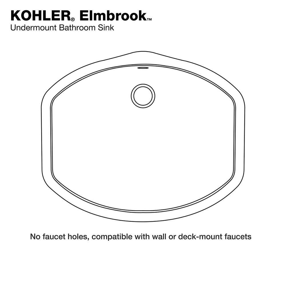 KOHLER Elmbrook Undermount Bathroom Sink in White K-R3904-0