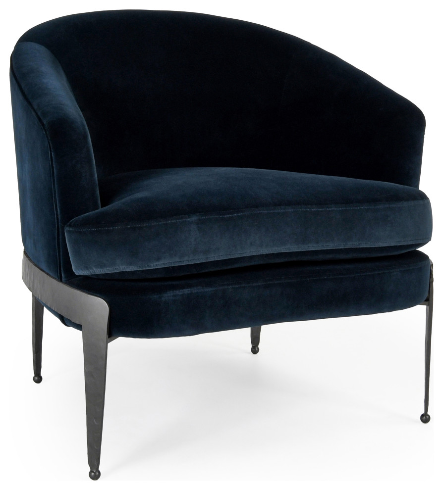 Ann Accent Chair Midnight Blue   Midcentury   Armchairs And Accent Chairs   by Kosas  Houzz