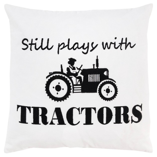 Oversize Tractors Square Throw Pillow Cover Rizzy Home