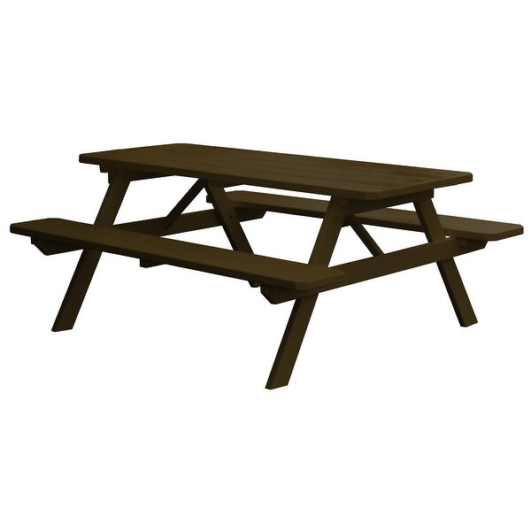 Pine 8' Picnic Table with Attached Benches