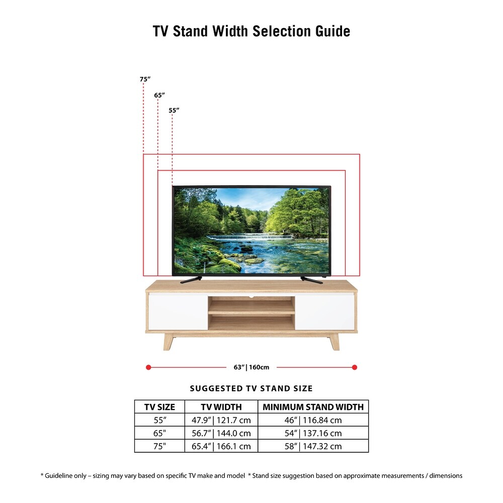 CorLiving Fort Worth Wood Grain Finish TV Stand for TV's up to 68\