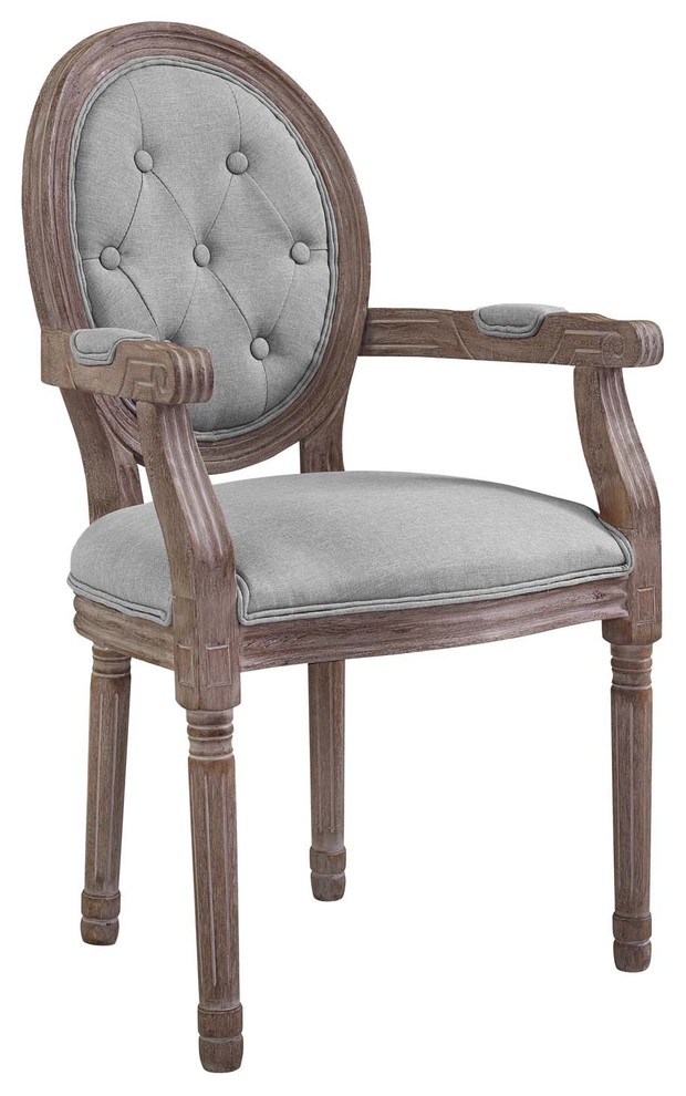 Country Farm House Dining Side Chair Armchair  Set of 2  Fabric Wood   Farmhouse   Dining Chairs   by House Bound  Houzz