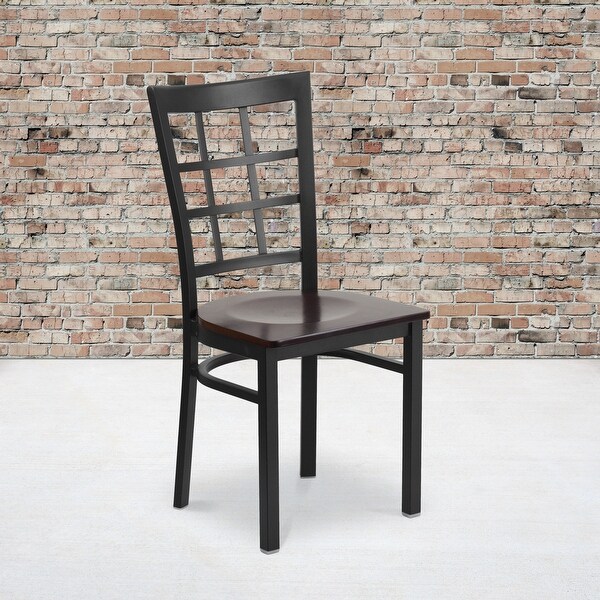 Steel Window Back Restaurant Chair - 16.5