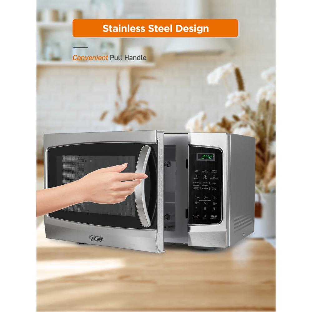 Commercial CHEF 205 in Width 13 cu ft Stainless Steel 1000Watt Countertop Microwave Oven