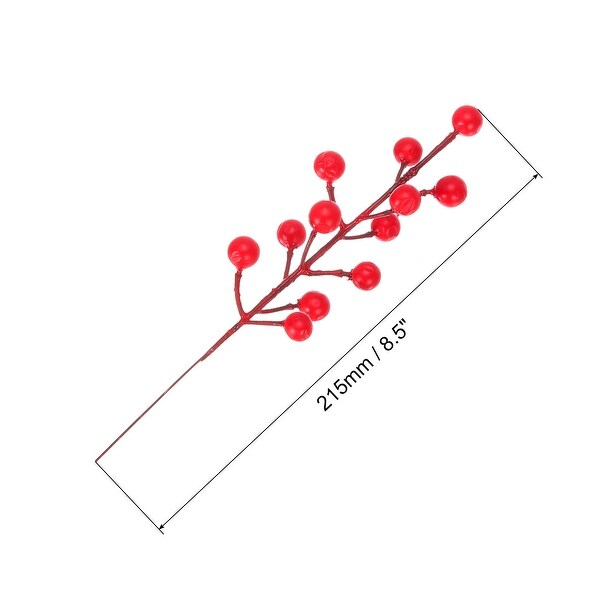 Artificial Red Berry Stems，Holly Berries Branches Berry Picks Style 1