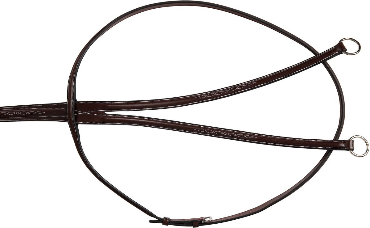 Huntley Equestrian Sedgdwick English Leather Fancy Stitched English Running Martingale， Brown， Full