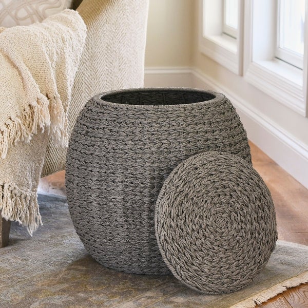 Household Essentials Indoor/Outdoor Barrel Basket Side Table