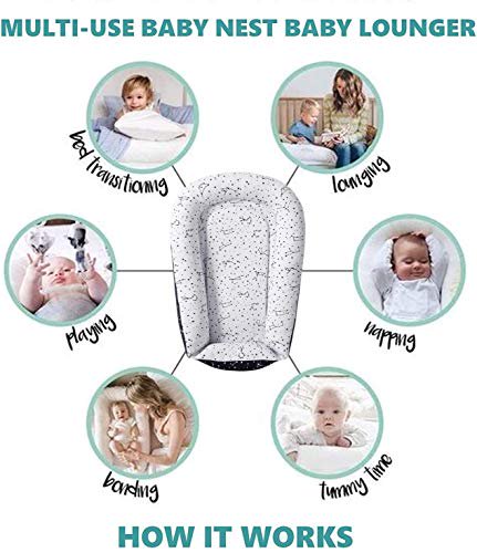 ONG NAMO Baby Lounger for Newborn, Portable Baby Nest, Newborn Essentials, Snuggle Baby Nest Bed for Travel, Suitable for 0-12 Months  Double sided use