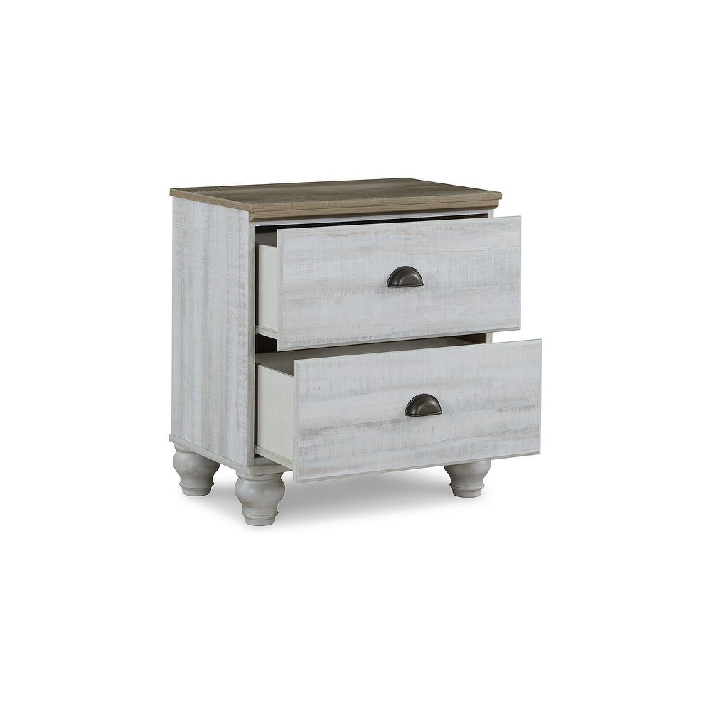 Ashley Furniture Haven Bay Two tone 2 Drawer Night Stand with USB Port