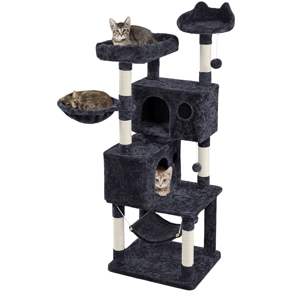 Yaheetech 64'' Multi-level Cat Tree Cat Tower， Black