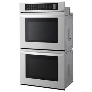 LG 30 in. Double Electric Wall Oven Self-Cleaning with Convection and EasyClean in Stainless Steel LWD3063ST