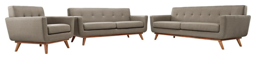 Giselle Granite Sofa Loveseat and Armchair 3 Piece Set   Midcentury   Living Room Furniture Sets   by Love Sofa  Houzz