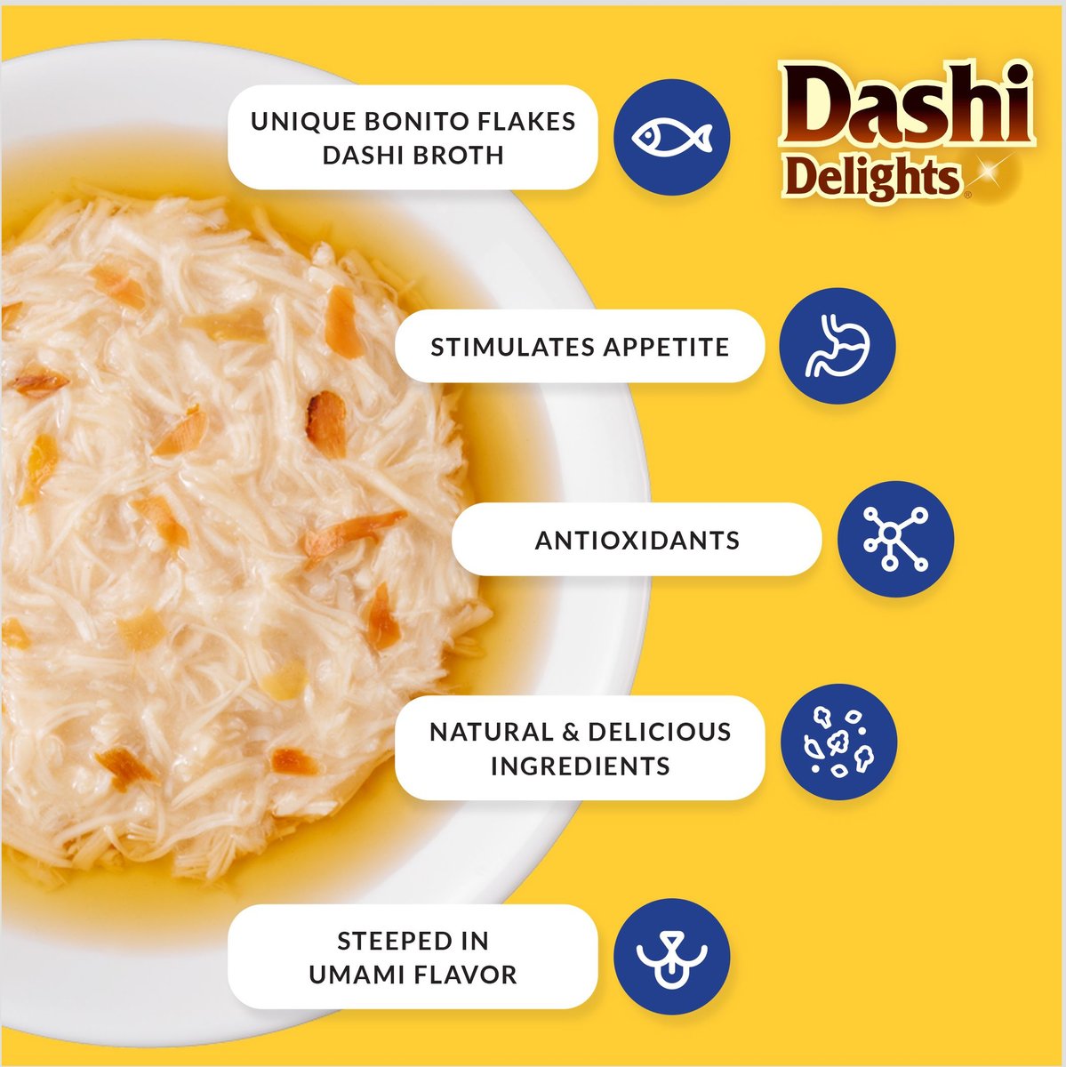 Inaba Dashi Delights Chicken with Cheese Flavored Bits in Broth Cat Food Topping