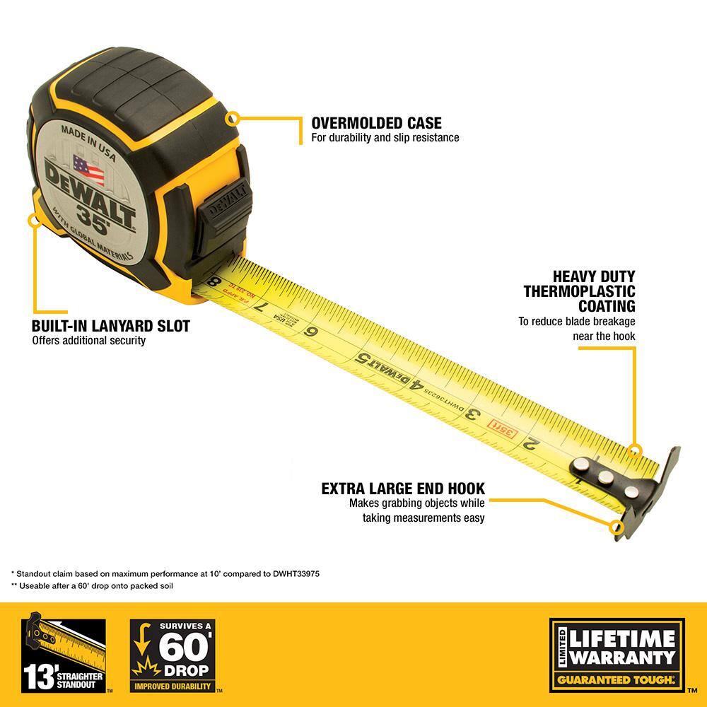 DW 35 ft. x 1-14 in. XP Premium Tape Measure DWHT36235S