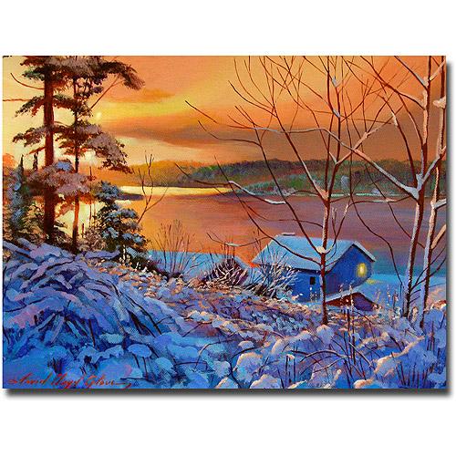 Trademark Art Winter Day Begins Canvas Wall Art by David Lloyd Glover