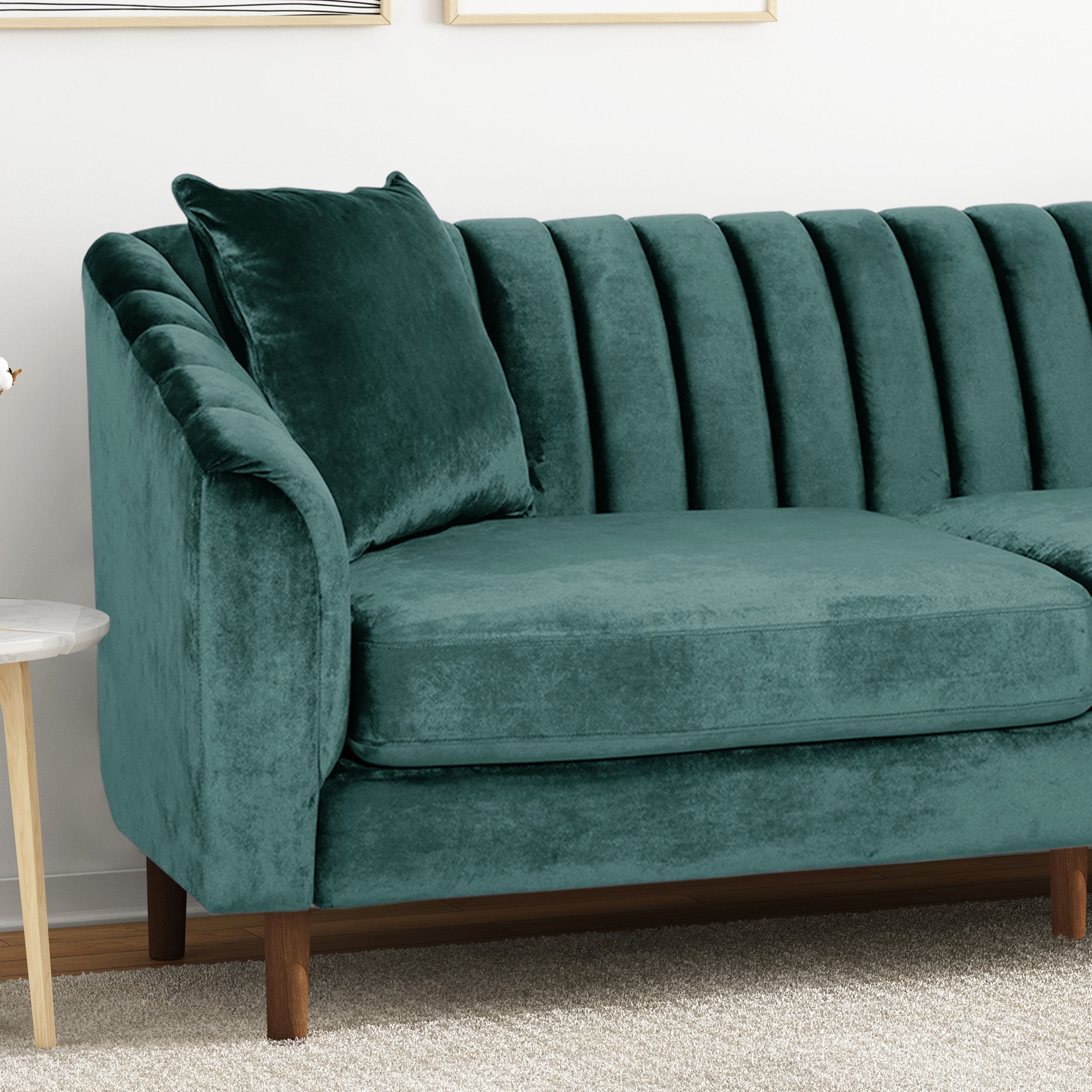 Jeannie Contemporary Velvet 3 Seater Sofa