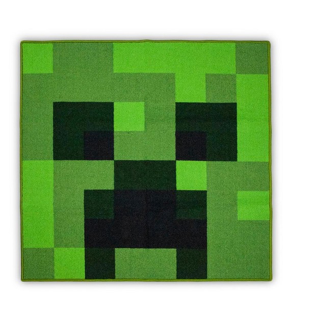 Ukonic Minecraft Creeper Indoor Area Rug Creeper Minecraft Rug 39 inch Square Area Rug