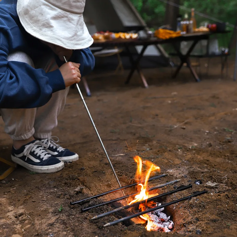 Jetshark Outdoor Picnic Camping Portable Durable 304 Stainless Steel Retractable Flame Assisted Blowing Stick