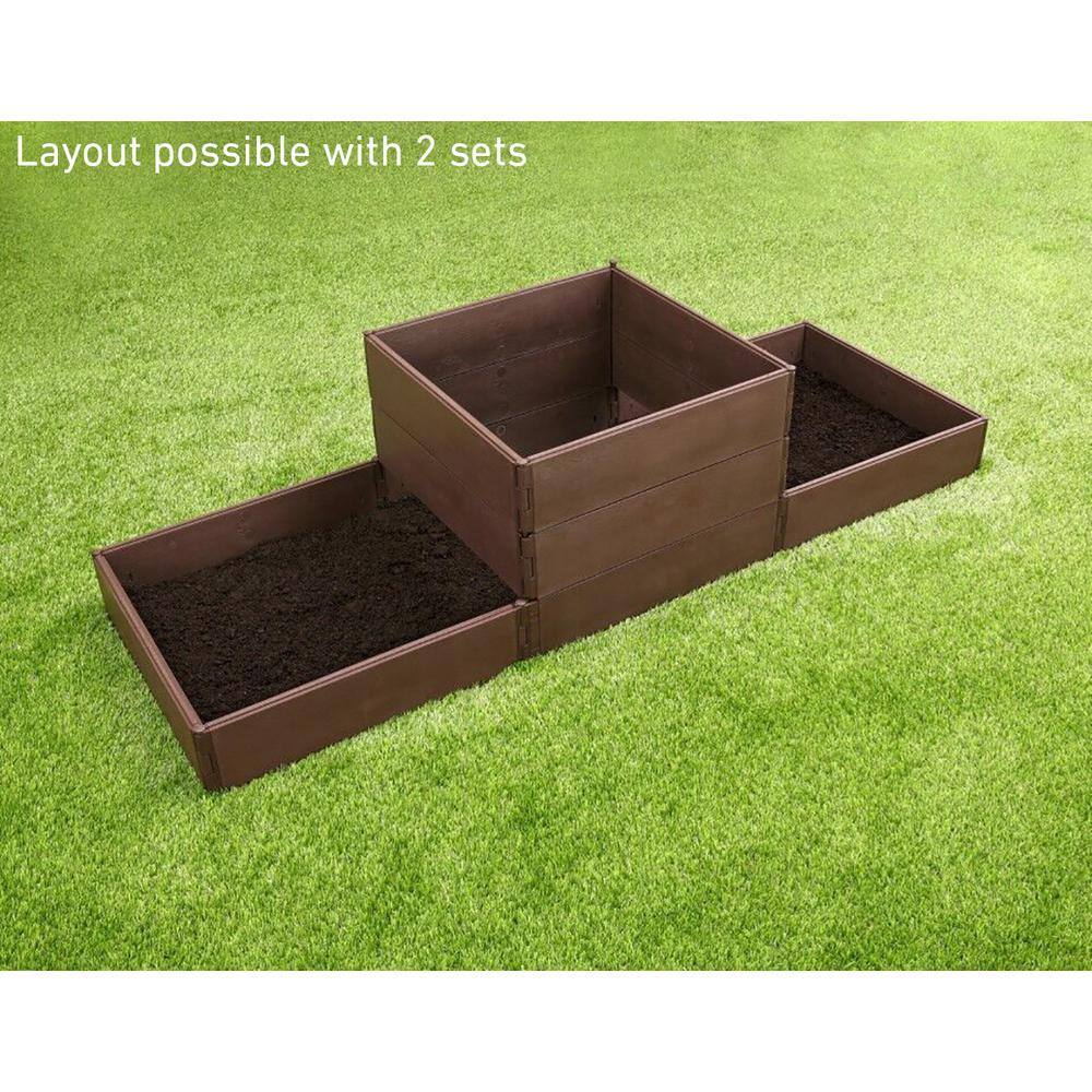Emsco Bloomers Series 3.8 ft. x 3.8 ft. Brown Resin Raised Garden Bed 2455