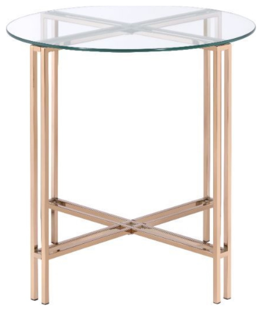 End Table  Champagne   Contemporary   Side Tables And End Tables   by VirVentures  Houzz