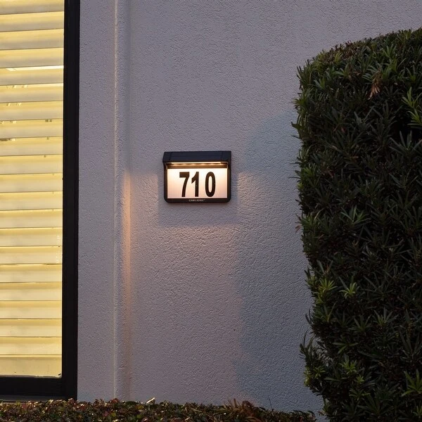 Solar Address Wall Plaque Light - Black - N/A