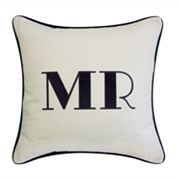 Edie@Home Celebrations Embroidered Appliqued Mr Throw Pillow