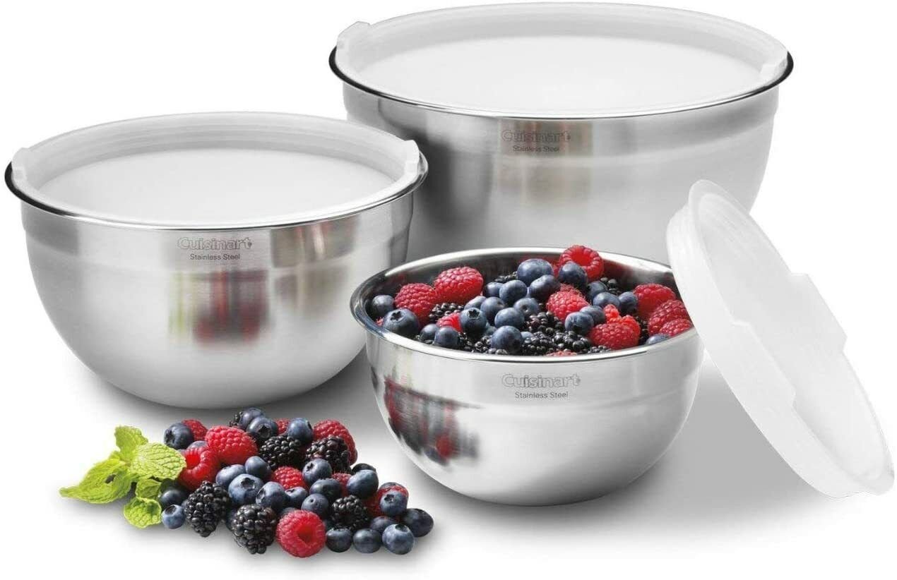 Cuisinart Stainless Steel Mixing Bowl Set with Lids