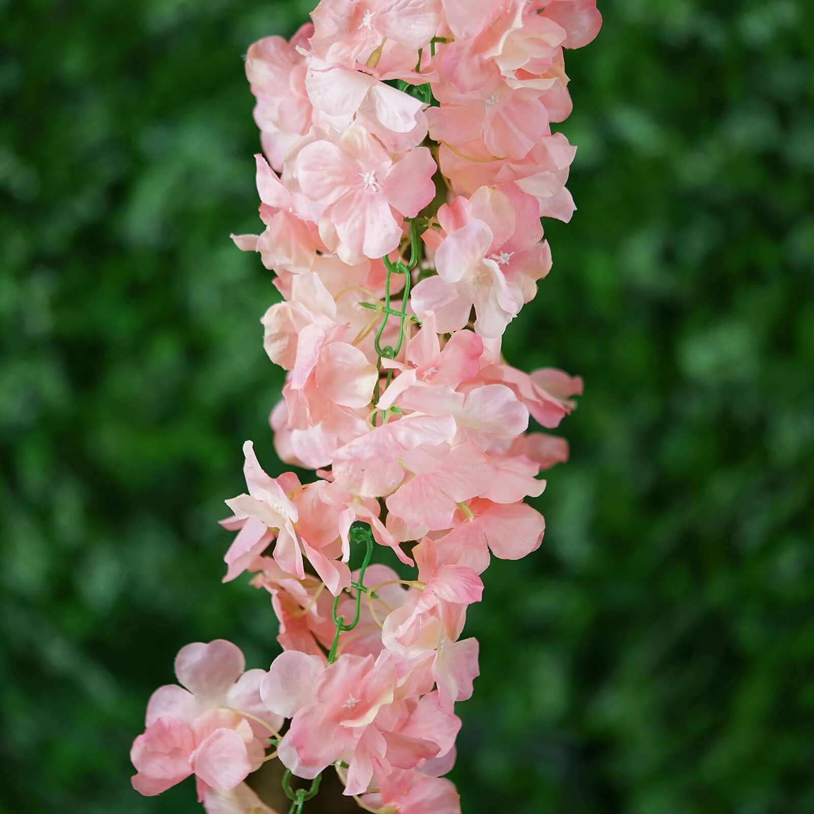 Blush Artificial Silk Hydrangea Hanging Flower Garland Vine 7ft