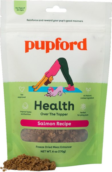 Pupford Over the Topper Salmon Recipe Freeze-Dried Dog Food Topper， 6-oz bag