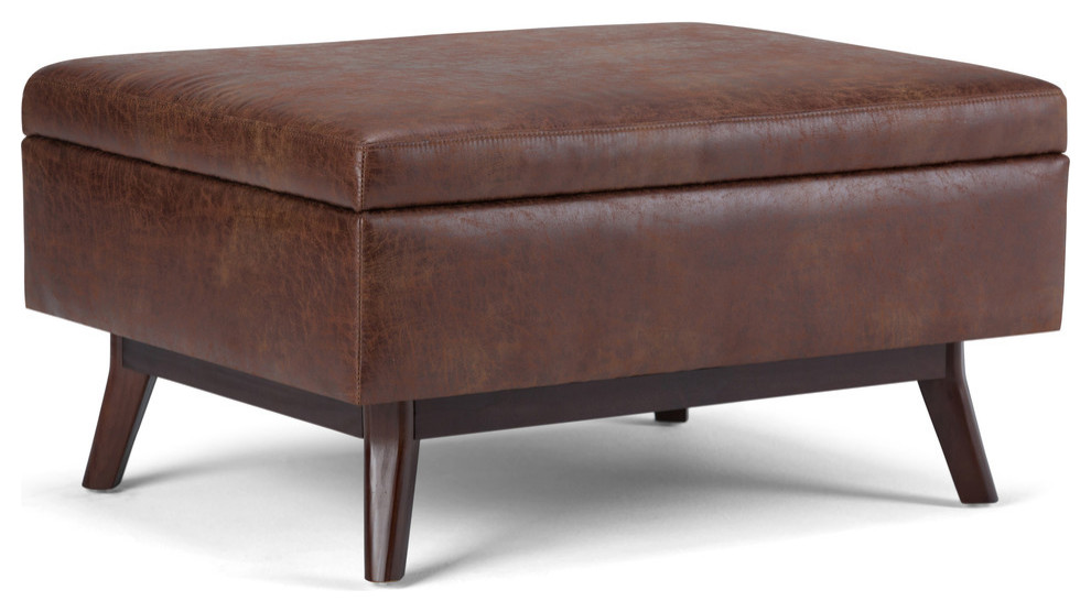 Owen Coffee Table Storage Ottoman   Midcentury   Footstools And Ottomans   by Simpli Home Ltd.  Houzz