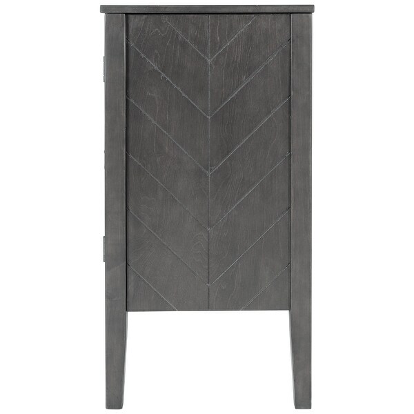 Grey Wooden Storage Cabinet Entryway Table with Adjustable Shelf