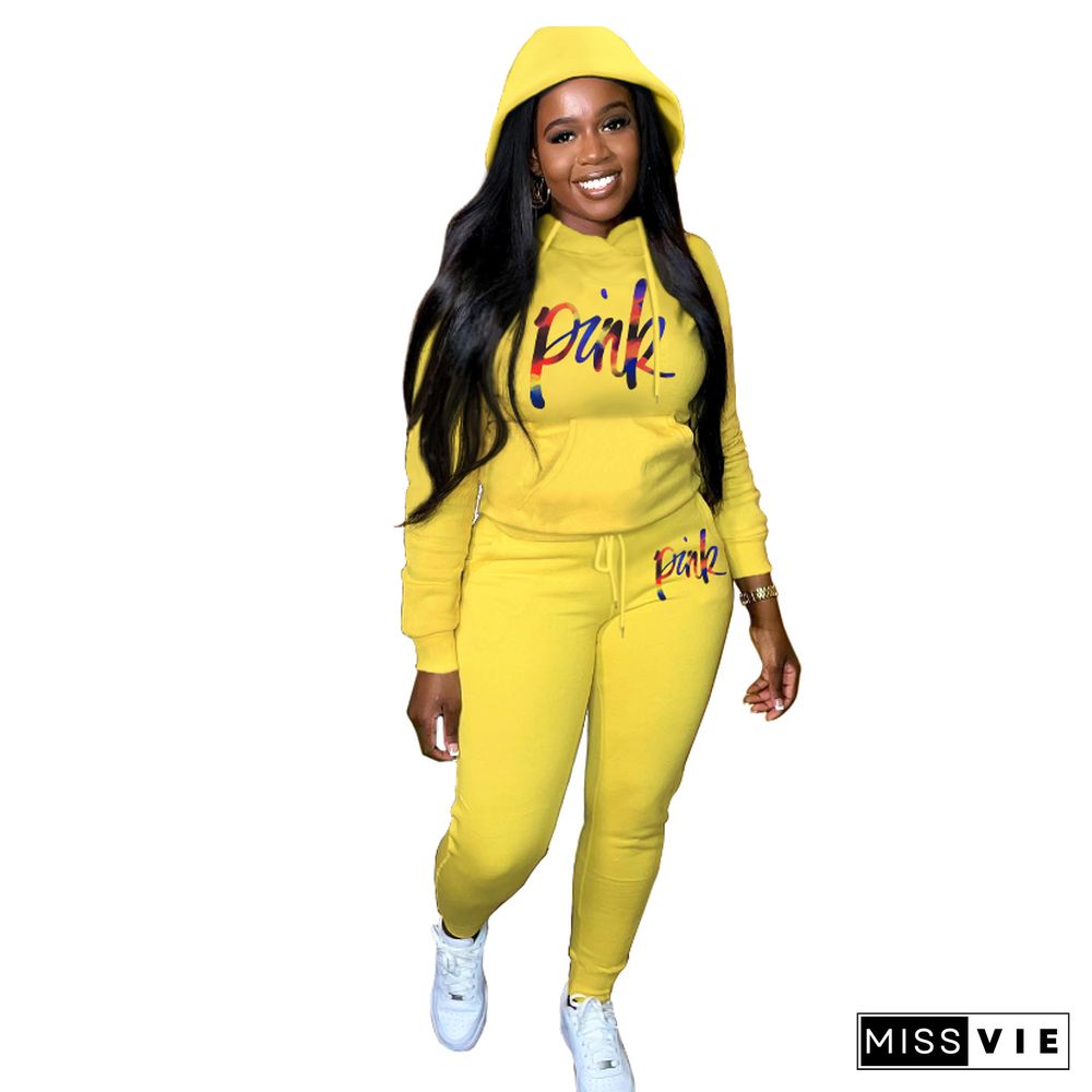 Plus Size Fleece Loose Hoodies Jogger Pants Sets