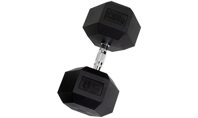 Body-Solid 85 Lb. Rubber Coated Hex Dumbbell