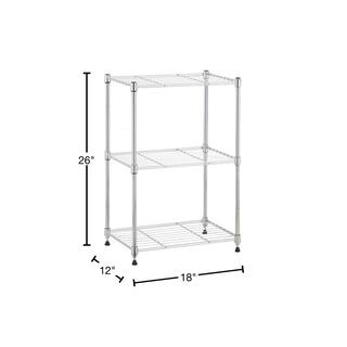 mzg Chrome 3-Tier Steel Garage Storage Wire Shelving Unit (18 in. x 26 in. x 12 in.) E304567OH301LB