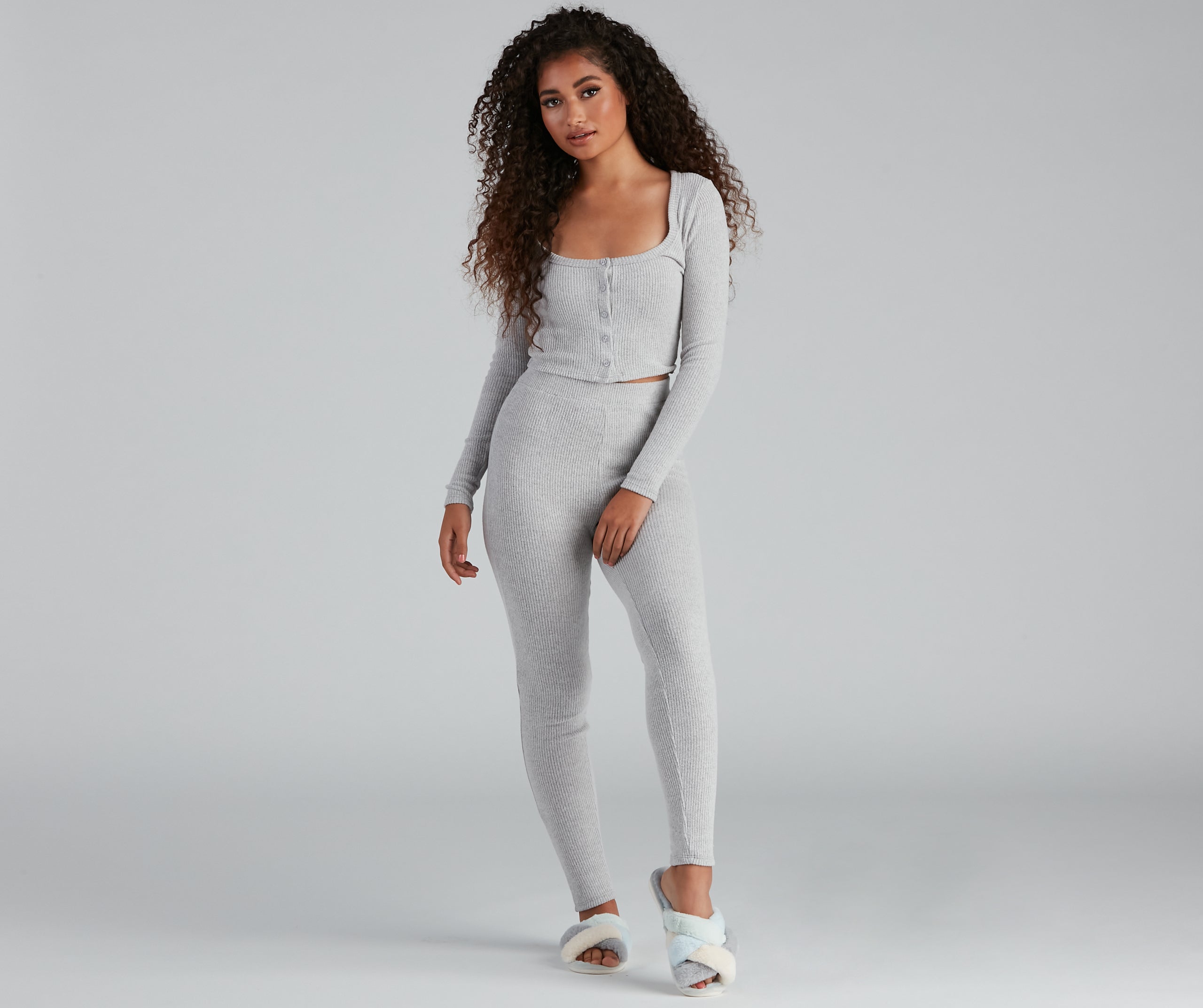 Stylishly Snug Henley Pajama Top