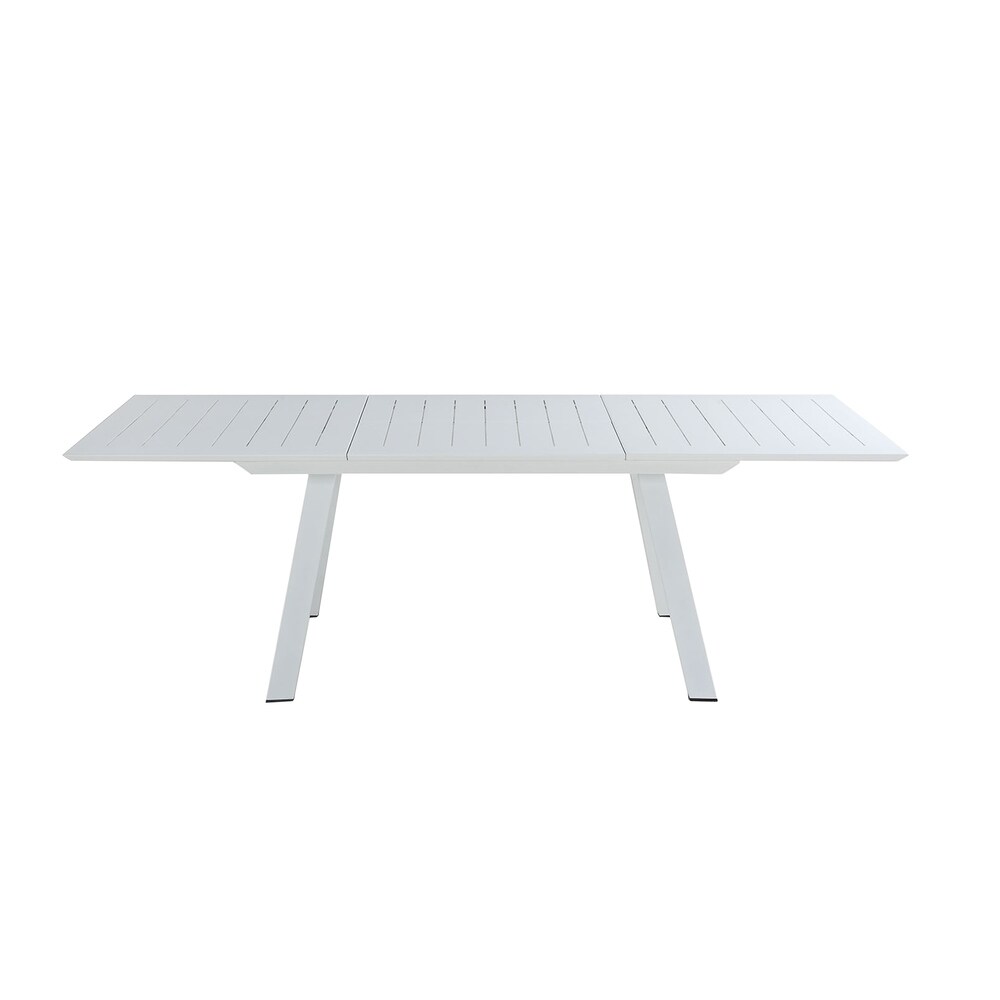 Somette Melbourne Matte White Extendable Dining Set